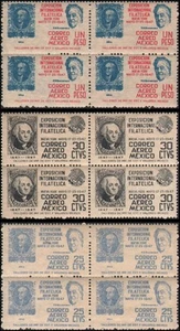 Mexico #C167-C169 MNH blocks of 4 - Picture 1 of 1
