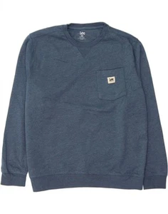 LEE Mens Classic Fit Sweatshirt Jumper Large Navy Blue Cotton WH07 - Picture 1 of 3
