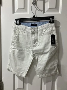 Nautica Shorts Boy’s Size 10 White Cotton Tailored 4 Pockets  WT - Picture 1 of 3