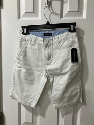 Pantalones Cortos Nautica Niño Talla 10 Blanco Algodón A Medida 4 Bolsillos WT Foto 1 de 3