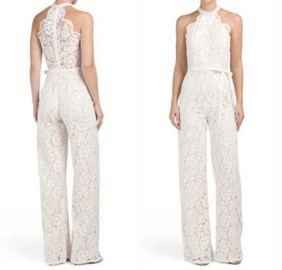 Mono Halter de Encaje con Cuentas Cuello Alto Marfil Nuevo con Etiquetas Boda QQ212 Foto 1 de 4