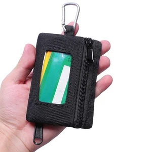 Cartera delgada con bloqueo RFID con ventana de identificación y llavero compacta segura para hombres mujeres - Imagen 1 de 11