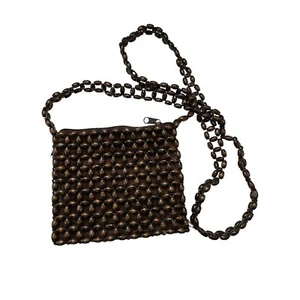 Vintage Giannini Wooden Beaded Crossbody Bag With Zipper Closure - Picture 1 of 9