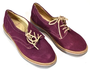 Women's Halogen Purple Leather Casual Round Toe Oxford Shoes W01112  Size 6 B - Picture 1 of 10
