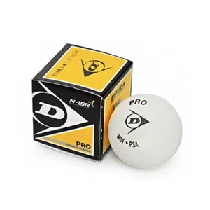 Raqueta de pelota de squash Dunlop Pro pelota deportiva blanca nueva con etiquetas - Imagen 1 de 1