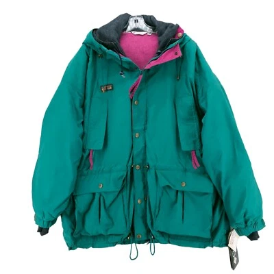 Chaqueta Parka COLUMBIA Wahkshum 3 en 1 Con Capucha y2K Rosa VERDE AZULADO XL con DEFECTOS! Foto 1 de 4