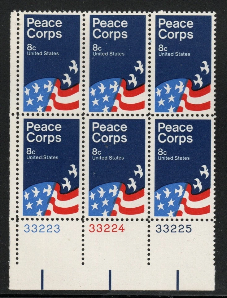 ALLY'S STAMPS US Plate Block Scott #1447 8c Peace Corps [6] MNH [F-25bLL] - Image 1 of 1