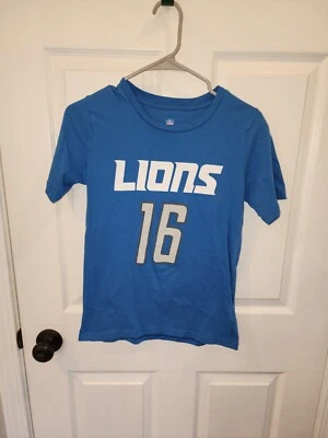 NFL Team Apparel DETROIT LIONS Football SHIRT #16 Goff Youth Medium - Image 1 of 3