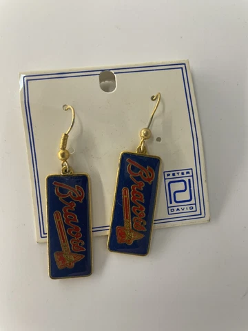 PETER DAVID COLLECTIBLE MLB BASEBALL ATLANTA BRAVES TEAM LOGO EARRINGS. NEW Cover