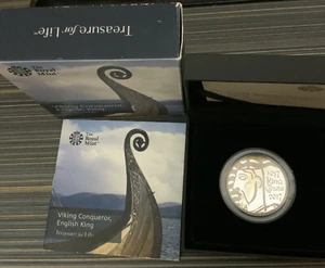 Ltd Ed 2017 UK Royal Mint 1000th Anniversary King Canute Silver £5 Coin COA+Box - Bild 1 von 12