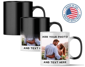 Taza de café Magic Color Change de 11 oz texto fotográfico personalizado mejor regalo del día del padre - Imagen 1 de 5