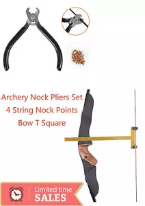 Bow String Nocking Buckle Plier BowString Nock +Bow T Square Measure Tool Gold - Picture 1 of 6