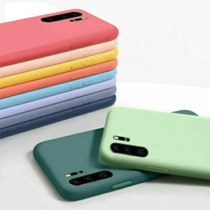For Huawei P40 P30 Pro Mate 30 20 Square Edge Liquid Silicone Soft Case Cover - Picture 1 of 22