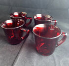 Cambridge Glass Demitasse Cups Ruby Set 4 Red Crimson Coffee Espresso Vintage