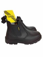 EARTH WORKS SAFETY FOOTWEAR BLACK COATED LEATHER CHELSEA BOOTS SIZE 7