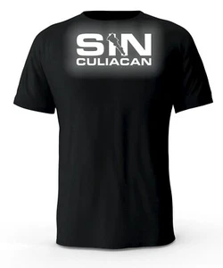 Culiacan SIN Sinaloa Reflective Logo Black T-Shirt - Picture 1 of 4