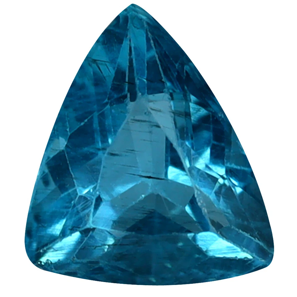 Piedra preciosa apatita azul paraiba Brasil corte trillón brillante de 1,22 quilates (8 x 7 mm) Foto 1 de 1