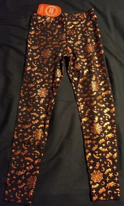 Wonder Nation Girls Black Spider Web Boo Halloween Leggings Size Small - Picture 1 of 3