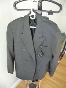 UOMO ELEGANT NEW ITALIAN DESIGN men's wool blend dark grey blazer size 42 R - Picture 1 of 5