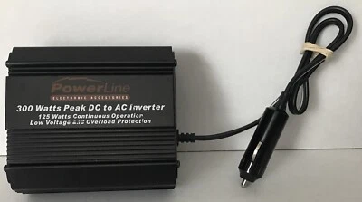 POWERLINE 300WATT PEAK DC TO AC INVERTER 125 WATTS CONTINUOUS OPERATION - Image 1 of 4