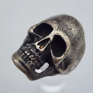 Large Chunky Human Skull - Sterling Silver 925 - Men's Ring: AS IS - Size 9 7/8 - Picture 1 of 23