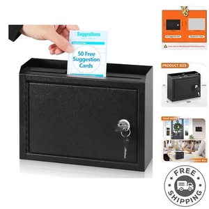 Suggestion Box with Lock and Slot, Small Locking Mailbox for Office, Safe Key... - Picture 1 of 10