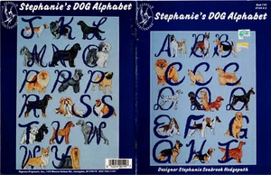Dog Alphabet Cross Stitch Pattern Pegasus Stephanie Hedgepath 1995 Vintage - Picture 1 of 2
