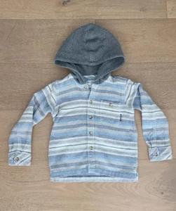 Boys Billabong Baja Flannel Hooded Shirt Jacket Button Up Size 3T - Picture 1 of 8