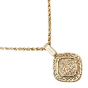 Dior CD logo Necklace Plated Gold/Rhinestone 12.5g Women - Picture 1 of 7