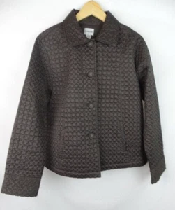 Chico's Women's Jacket Size 2 Large Brown Quilted Jacket Button Down - Picture 1 of 9