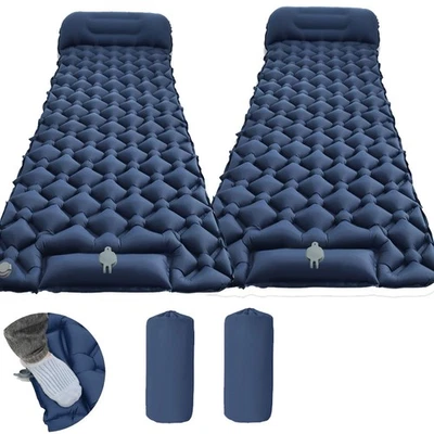 Selbstaufblasend Camping Isomatte Schlafmatte Outdoor Luftmatratze mit Fußpumpe - Bild 1 von 4