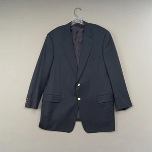 Hickey Freeman Blazer Mens 44R Navy Blue Wool Cashmere Gold Button Sport Coat - Picture 1 of 19