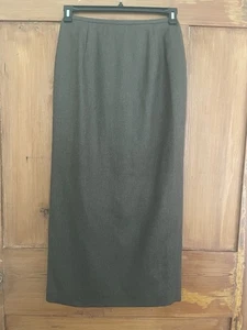 NWT Evan Picone Dark Brown Heather Wool Straight Midi Skirt Size 8 USA - Picture 1 of 7
