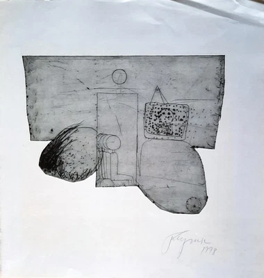 FELIX DROESE - Freiheitsbeeinträchtige.. Signierte Radierung Griffelkunst 291 B4 - Bild 1 von 4