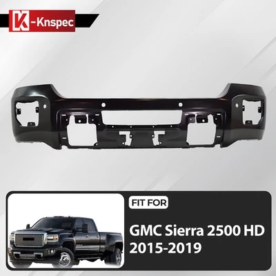 Front Bumper Face Bar Primed For 2015-2019 GMC Sierra 2500 HD 3500 HD W/ Sensors - Image 1 of 4