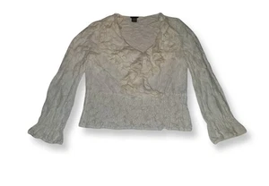 Langarmshirt Damen weiß Punkte. Größe 1x - Bild 1 von 10