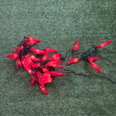 String Lights 50 Red Chili Peppers Fiesta Party Bar Tex-Mex Decor 11ft Indoor - Image 1 of 4