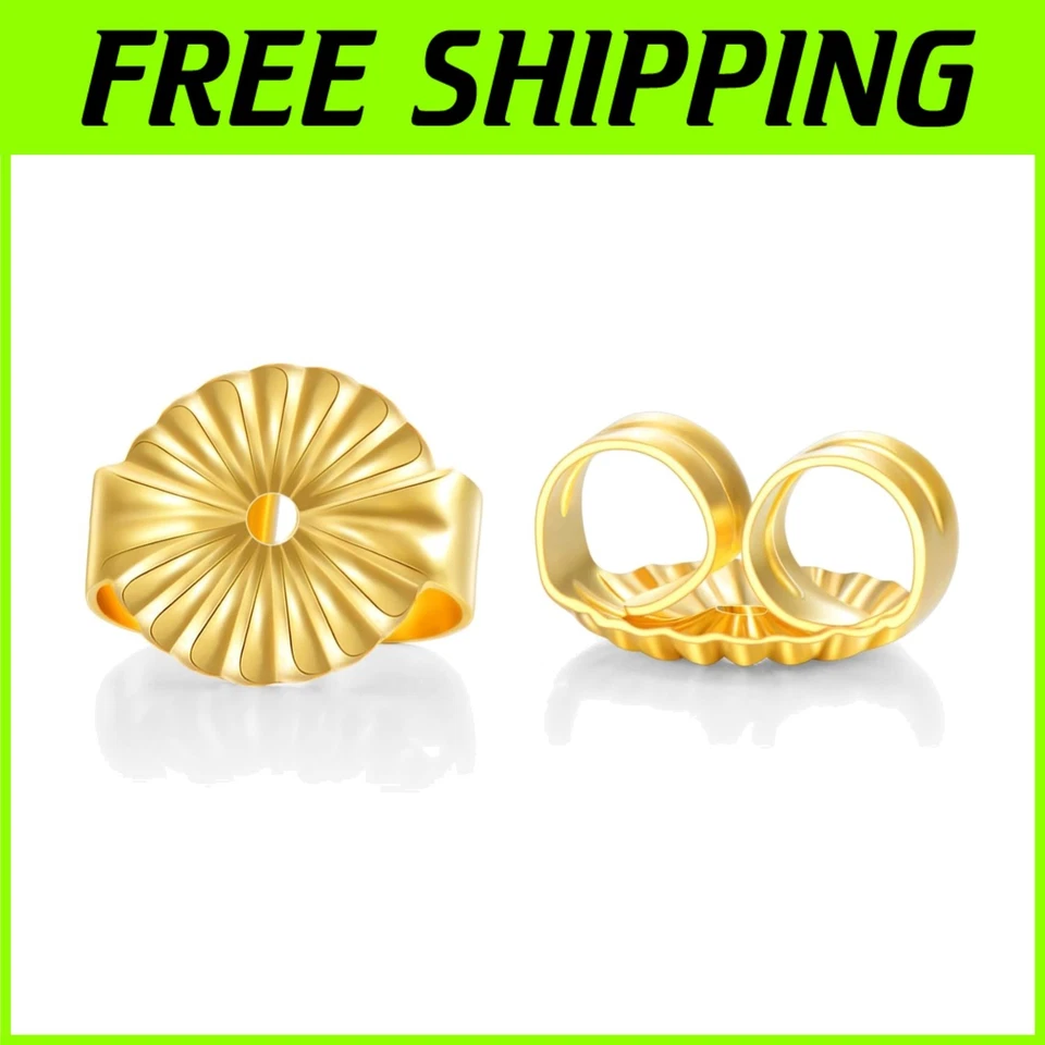 Secure & Polished 14K Gold Earring Backs for Comfortable Wear - Gift-Ready - Image 1 of 4