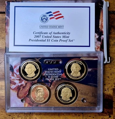 2007 U.S. Mint Presidential $1 Coin Proof Set with COA and Original Box - Image 1 of 4