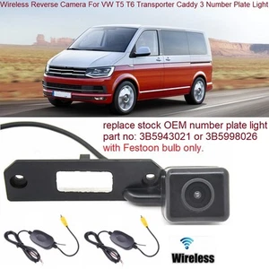 Funk Rückfahrkamera Einparkhilfe Kabellos für VW T5 T6 Golf 5 Passat Jetta Caddy - Bild 1 von 21