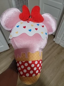 DISNEY PARKS Minnie Mouse Ice Cream Cone Scented Plush Pillow 19" - 20” - Picture 1 of 4