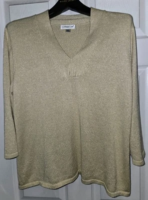 Suéter túnica suave ligero dorado metálico COLDWATER CREEK 1x Foto 1 de 4