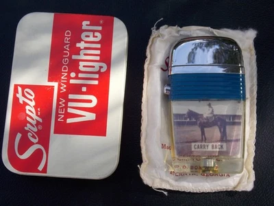 Encendedor Scripto Vu con caballo de carreras Winslow, Cleveland, Ohio Foto 1 de 4