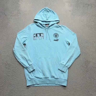 Sudadera con Capucha Puma Manchester City Para Hombre Talla Pequeña Azul Pullover Sudadera Polar Foto 1 de 4