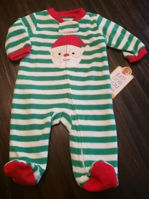 Carter's Just One You Christmas Green Blanket Sleeper w/ Santa Size Newborn NWT  - Image 1 of 2
