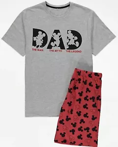 Disney Mickey Mouse ‘Dad The Man The Myth The Legend’ Short Pyjamas Size S M L - Picture 1 of 2