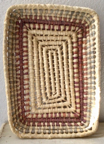 Vintage Handmade Basket Rectangular 8" x 12" Cover
