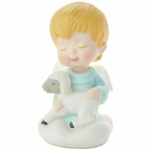 Hallmark Mary's Angels SAFE & SNUG LAMB Blue Boy Ceramic FIGURINE - Picture 1 of 5
