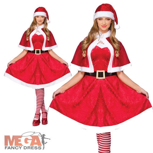 WICKED COSTUMES LTD Miss Santa Claus Ladies Fancy Dress Christmas Festive Womens Adults Costume New