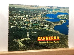 Vista aérea de la torre de telecomunicaciones, Canberra y el lago Burley Griffin Australia - Postal - Imagen 1 de 3